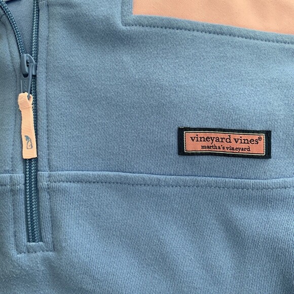 Vineyard Vines Dockside Shep Shirt Zip Blue Pink S - Picture 5 of 9
